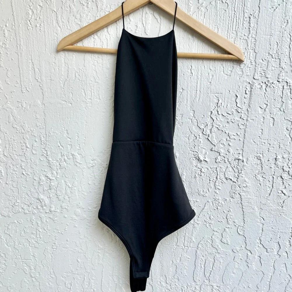 Alix NYC Sleeveless Open Back Halterneck Penn Bodysuit Black Women's Size XS - Picture 3 of 7